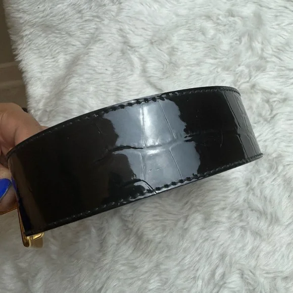 Dolce & Gabbana Black Leather crocodile women belt - Picture 3 of 11